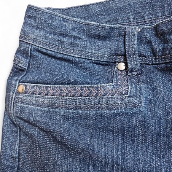 Gloria Vanderbilt Marnie Skimmer Jeans Size 8 | Embroidered Denim Crop | Stretch - Picture 5 of 15